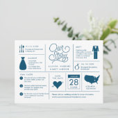 Bekanntgabe der Infografik Save the Date Verlobung (Stehend Vorderseite)