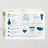 Bekanntgabe der Infografik Save the Date Verlobung (Vorne/Hinten)