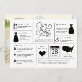 Bekanntgabe der Infografik Save the Date Verlobung (Vorne/Hinten)