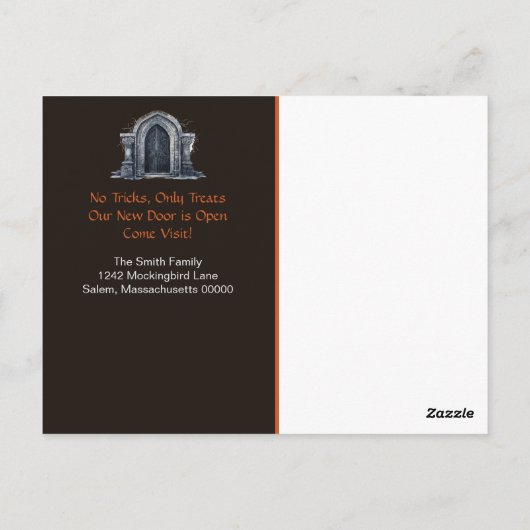 Bekanntgabe der neuen Adressenverschiebung im Hall Postkarte (Rückseite)