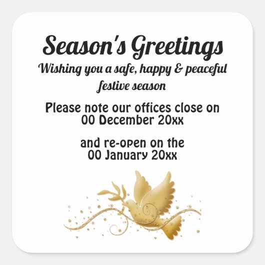 Bekanntgabe der offenen Termine Quadratischer Aufkleber (Vorderseite)