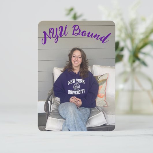 Bekanntgabe der Uni Begleitkarte (Stehend Vorderseite)