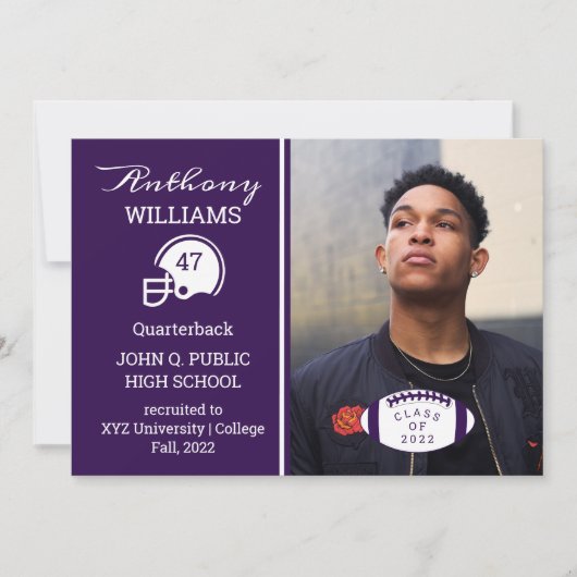 Bekanntgabe des Abschlusses des Football Player Fo Einladung (Vorderseite)