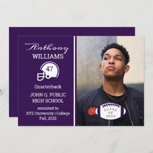 Bekanntgabe des Abschlusses des Football Player Fo Einladung