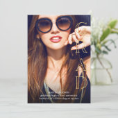 Bekanntgabe des Big Grad Magazine Style Foto Einladung (Stehend Vorderseite)