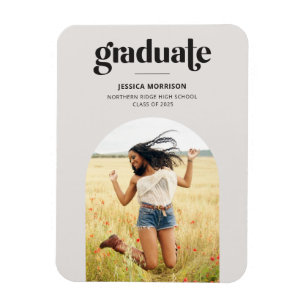 Bekanntgabe des fetten Graduate Neutral Gray Foto Magnet