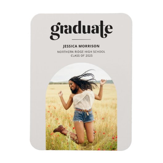 Bekanntgabe des fetten Graduate Neutral Gray Foto  Magnet (Vertikal)