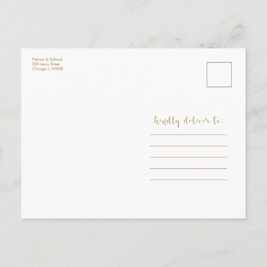 Bekanntgabe des Gold Glitzer Grand Postkarte (Rückseite)