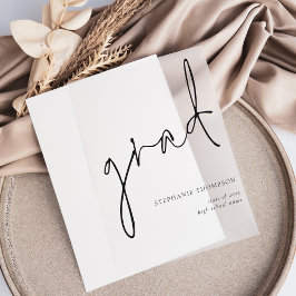 Bekanntgabe des Grad-Modernen Script-Abschlusses Pergament Einladungen