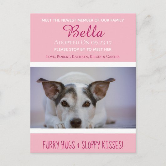 Bekanntgabe des neuen Mitglieds "New Pet" Postkarte (Vorderseite)