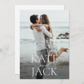 Bekanntgabe des typografischen Save the Date Fotos (Vorne/Hinten)