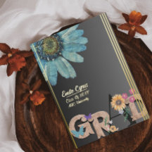 Bekanntgabe von Foil Script Retro Blumen Abschluss