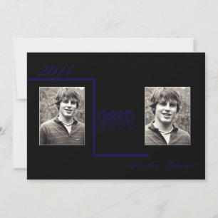 Bekanntgabe von Retro Blue und Black Abschluss Einladung