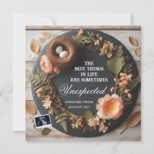 Bekanntgabe von Twins Pregnancy in den sozialen Me Ankündigung (Vorderseite)