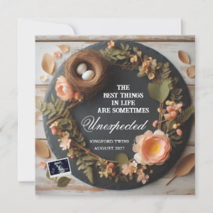 Bekanntgabe von Twins Pregnancy in den sozialen Me Ankündigung