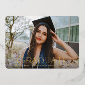 Bekanntgabe von Typografie-2-Foto-Abschluss Folieneinladung (Vorderseite)