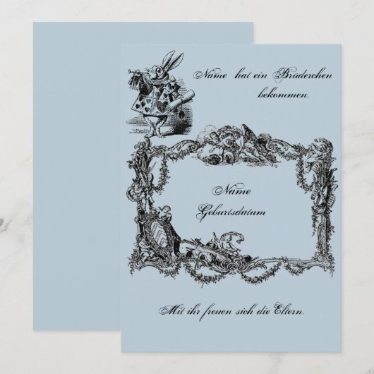 Bekanntgabe zur Geburt – Geburtskarte Einladung (Vorne/Hinten)