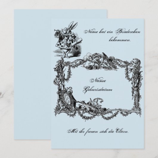 Bekanntgabe zur Geburt – Geburtskarte Einladung (Vorne/Hinten)