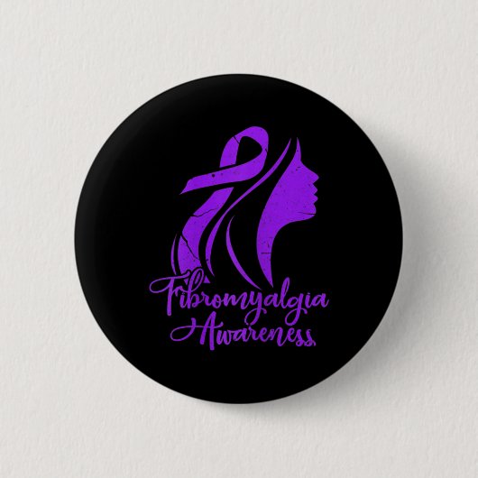 Bekanntheitsfibro Warrior Fighter Patient Grunge Button (Vorderseite)