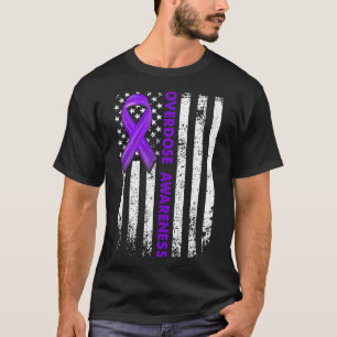 Bekanntheitsflagge Lila Flachbandaufnahme Erholung T-Shirt
