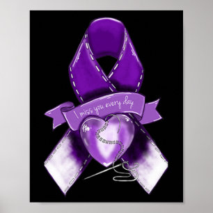Bekanntheitsgrad Graphic Lila Ribbon Poster
