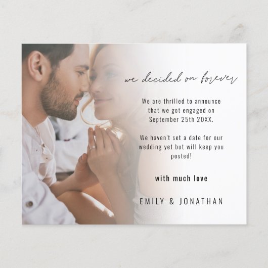 Bekanntmachung der Verlobung für Foto-Skripte (Vorderseite)