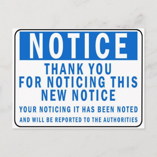 Bekanntmachung Postkarte (Vorderseite)