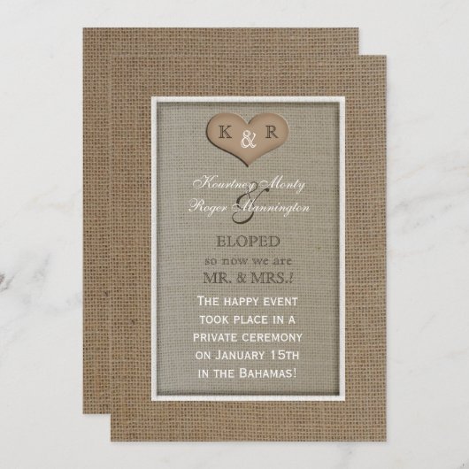 Bekanntmachungen - Burlap Look Ankündigung (Vorne/Hinten)