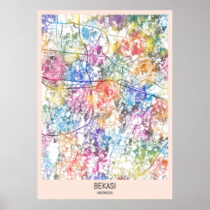 Bekasi Indonesia Stadtkarte Poster