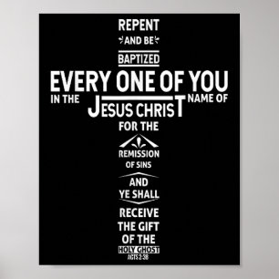 Bekehrt euch und lasst euch taufen im Namen Jesu C Poster