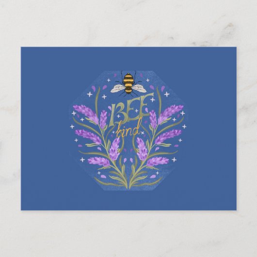 BeKind florales Design - Motivierend Botschaft Postkarte (Vorderseite)