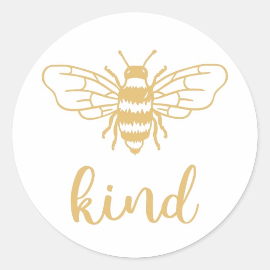 BeKind Gold Runder Aufkleber (Vorderseite)