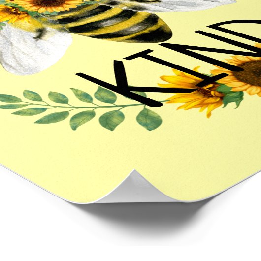 BeKind Sonnenblumen Kindness Yellow Class Poster (Ecke)