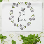 Bekind Wreath Purple Blumen Geschirrtuch (Gefaltet)