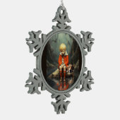 Beklagender Schneeflocken Gerahmter Ornament (Links)