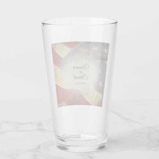 Beklagte Namen und Datum amerikanischer Flaggen Glas (Rückseite)