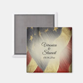 Beklagte Namen und Datum amerikanischer Flaggen Magnet (Vorderseite/Rückseite)