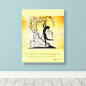 Bekleidet mit Leinwand von Stärke und Würde (Insitu (Holzboden))