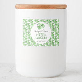 Bekleidete, getrocknete Petersilie, Aquarellkunst Lebensmitteletikett