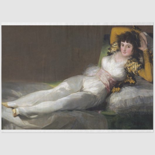 Bekleidete Maja (weibliche Schönheit) Seidenpapier (Vorderseite)