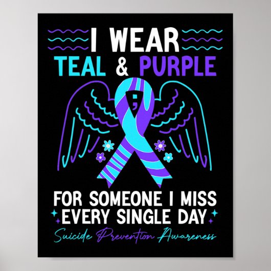 Bekleidung Aquamarin und Lila für die Suizidpräven Poster (Vorne)