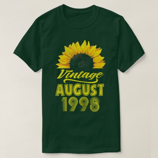 Bekleidung der Frauen Sonnenblumen Vintager August T-Shirt (Design vorne)