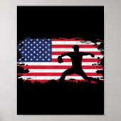 Bekleidung für Baseball der amerikanischen Flagge Poster (Vorne)