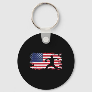Bekleidung für Baseball der amerikanischen Flagge Schlüsselanhänger