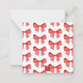 Bekleidung für Wasserfarben Red Bow Mitteilungskarte (Rückseite)