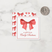 Bekleidung für Wasserfarben Red Bow Mitteilungskarte (Vorderseite/Rückseite Beispiel)