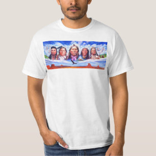 Bekleidung Indianer Menne Weiß malen T-Shirt
