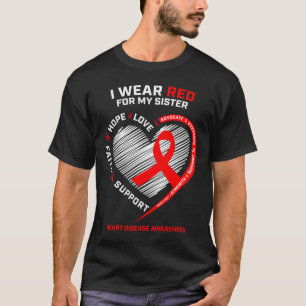 Bekleidung Männer Frauen Schwester Rote Herzkrankh T-Shirt