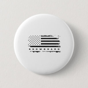 Bekleidung mit amerikanischer Flagge - Snowboarden Button