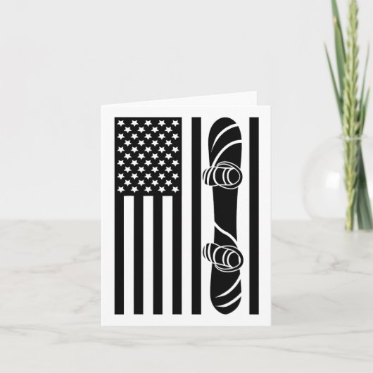 Bekleidung mit amerikanischer Flagge - Snowboarden Karte (Vorderseite)
